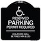 Signmission Connecticut Reserved Parking Permit Required Violators Fined Min $150 Alum, 18" x 18", BW-1818-24658 A-DES-BW-1818-24658 - alternate 1